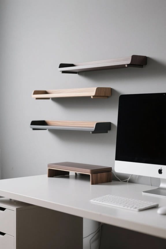 ergonomic monitor riser shelves